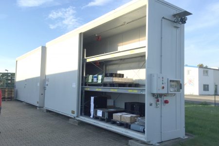 Extinguishing system for storage of hazardous substances